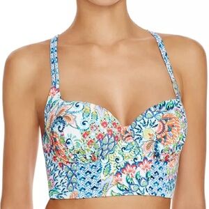 Profile Blush by Gottex Peacock Bustier E Cup Bikini Top Sz M